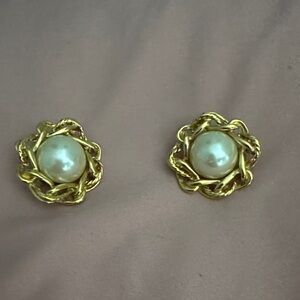 Givenchy Gold and Pearl Earrings